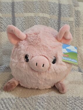 Squishable Mini Pink Plush Pig - Soft Round Stuffed Animal